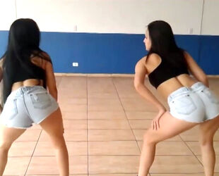 Latin maidens demonstrate ass dirty dancing and jiggling